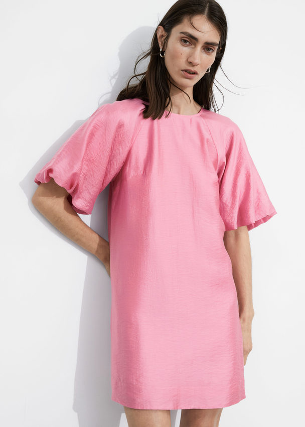 & Other Stories Balloon-sleeve Mini Dress Pink