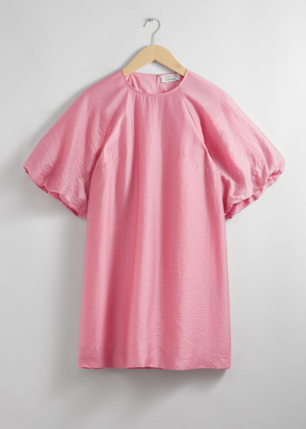 & Other Stories Balloon-sleeve Mini Dress Pink