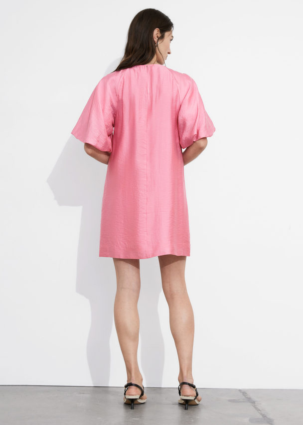 & Other Stories Balloon-sleeve Mini Dress Pink