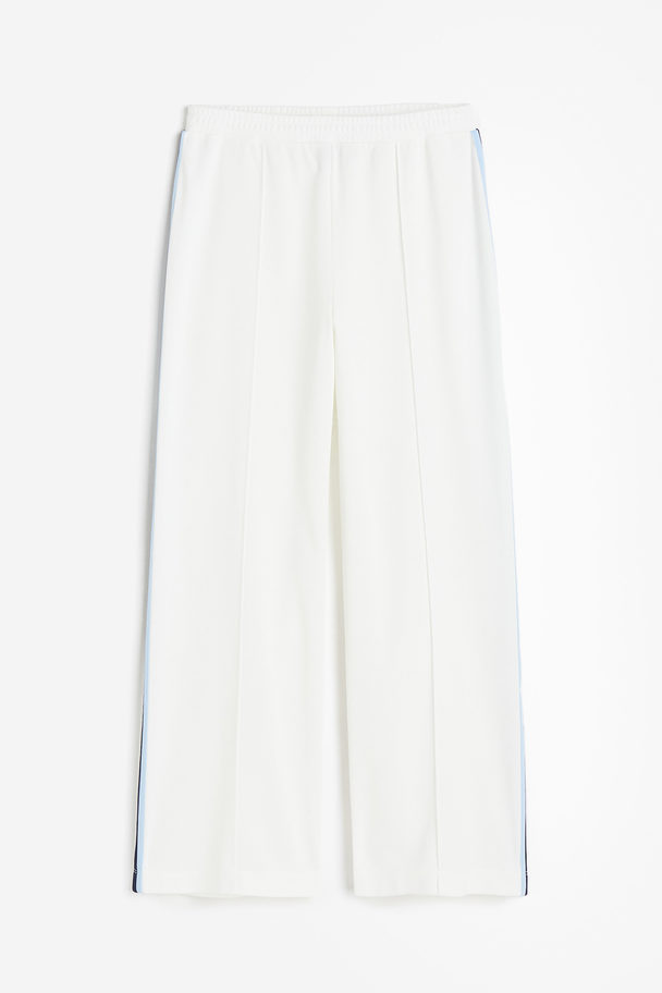 H&M Træningsbukser Med Sidestriber Hvid/marineblå