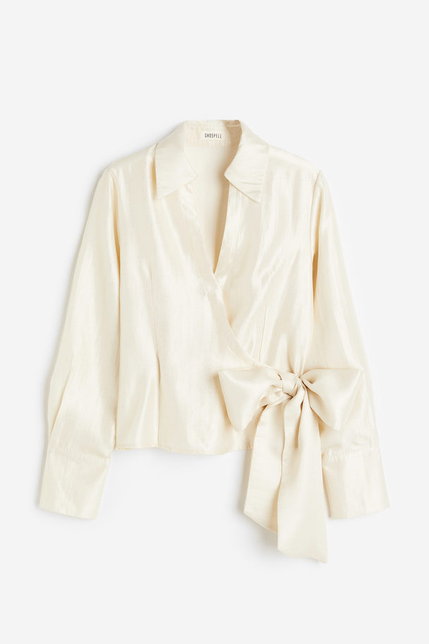 GHOSPELL Maisie Wrap Top Ivory