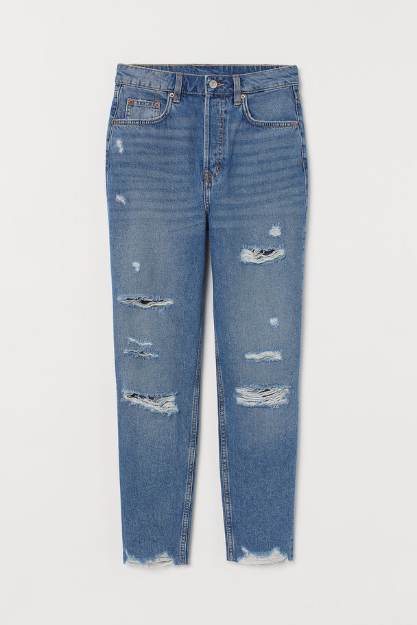 H&M Slim Mom High Ankle Jeans Denimblauw