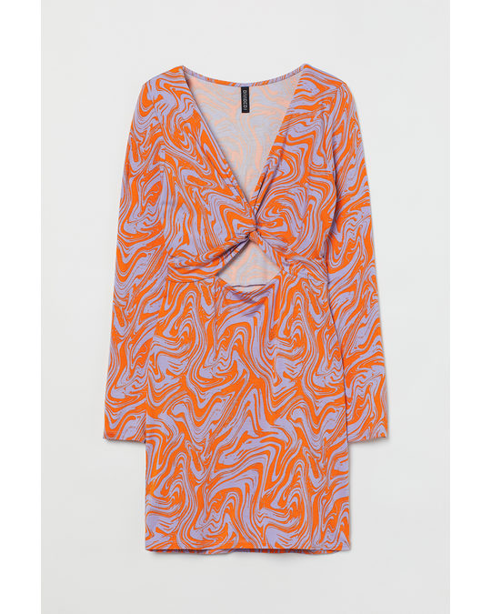 H&M Cut-out Dress Orange/light Purple