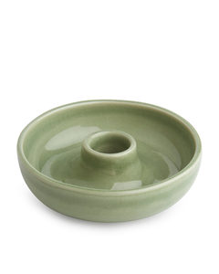 Stoneware Candle Holder 10.5 Cm Green