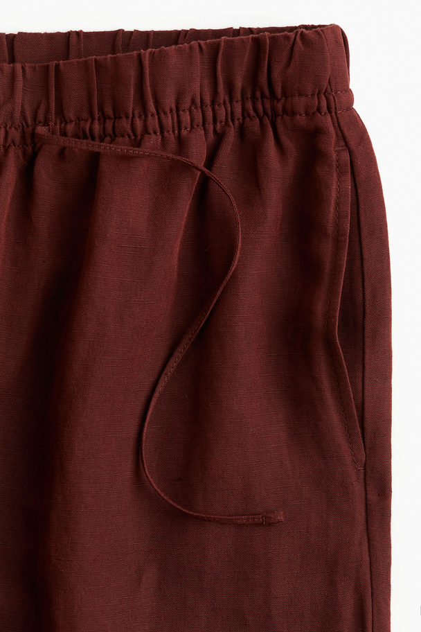 H&M Schlupfhose aus Leinenmischung Rostrot