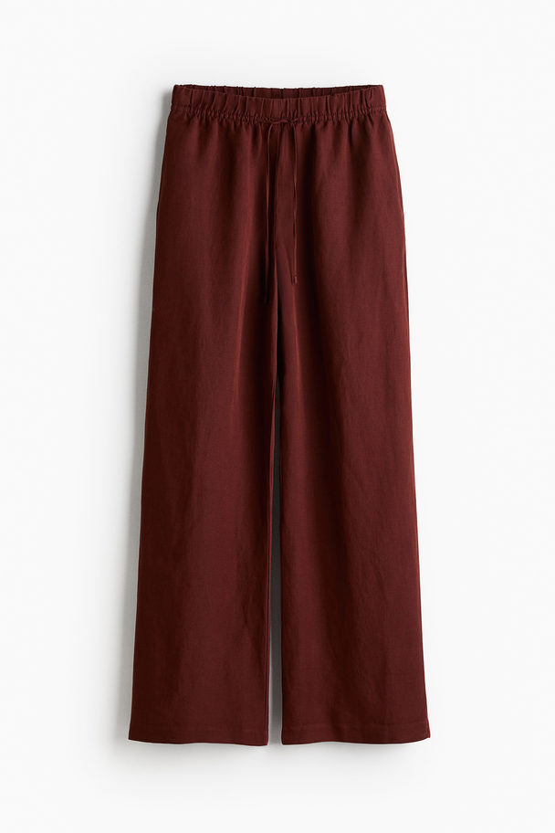 H&M Schlupfhose aus Leinenmischung Rostrot