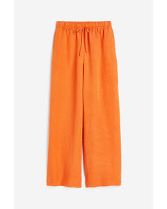 Pull-on Broek Van Linnenmix Oranje