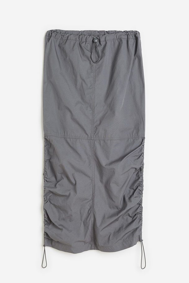 H&M Parachute-kjol I Bomull Mörkgrå