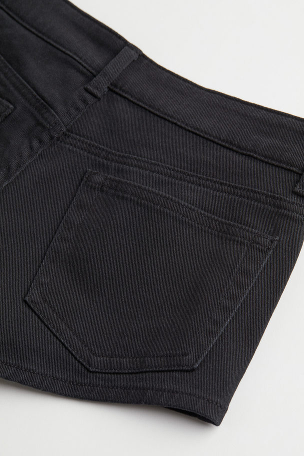 H&M Low-waisted Twill Shorts Black