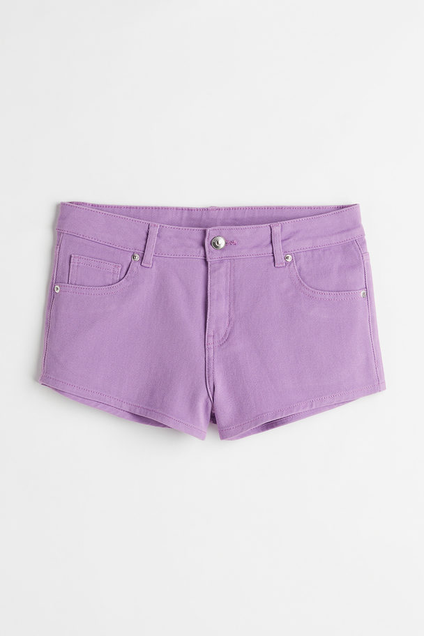 H&M Low-waisted Twill Shorts Purple