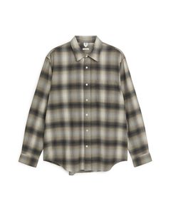 Relaxed Flannel Shirt Beige/checked