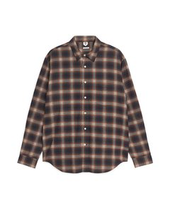 Relaxed Flannel Shirt Brown/orange