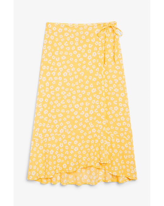 Monki Wrap Skirt Soft Yellow