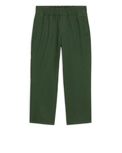Twill Pull-on Trousers Dark Green