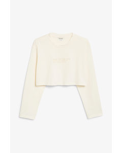 Cropped Long-sleeve Top Cream