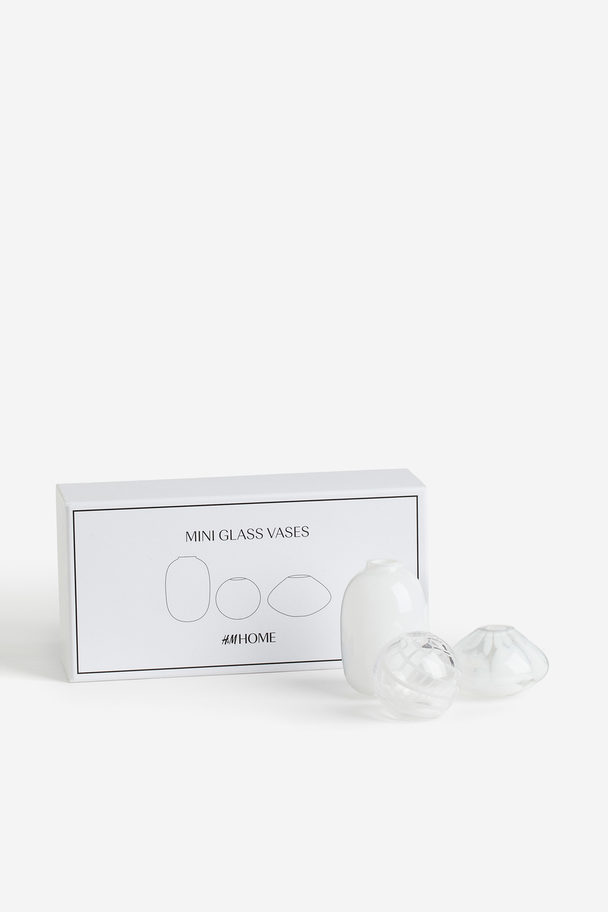 H&M HOME 3er-Pack Minivasen aus Glas Weiß