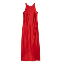 Silk Slip Dress Red