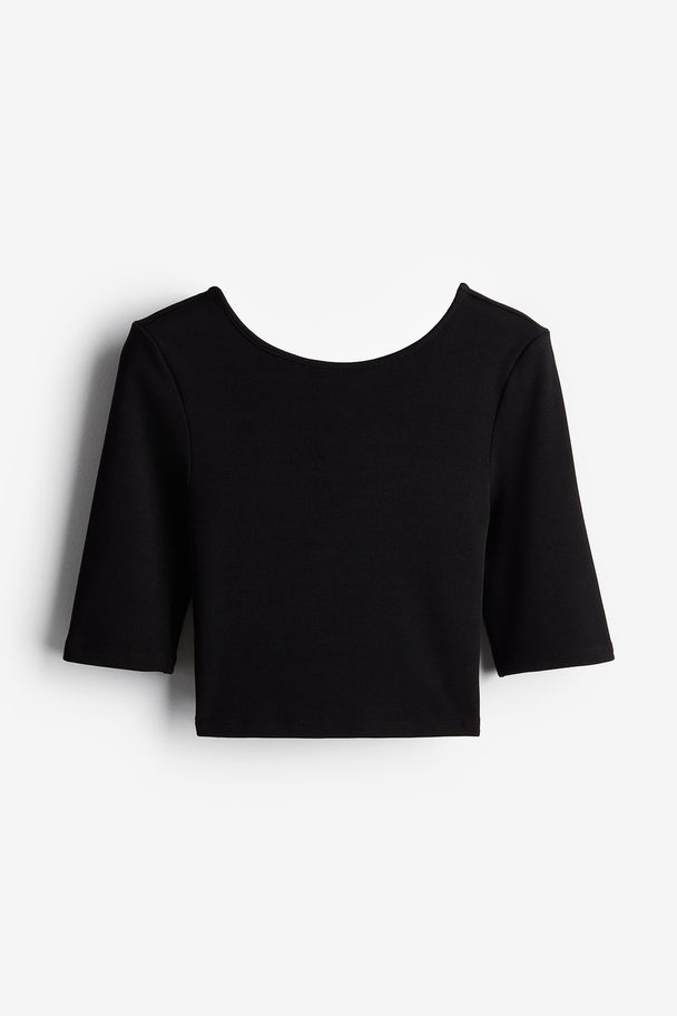 H&M Deep-back Top Black