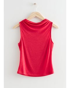 Fitted Sleeveless Top Red