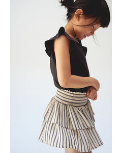 Tiered Skirt Light Beige/striped