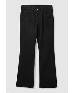 Slim-fit High-rise Flared Jeans Black