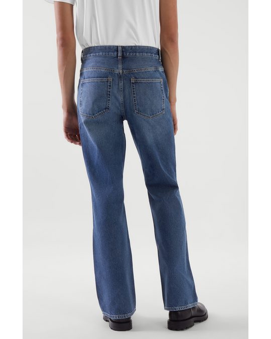 COS Slim-fit High-rise Flared Jeans Blue