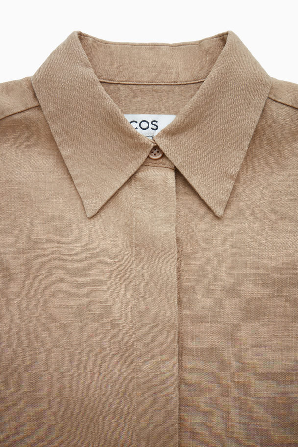 COS Regular-fit Linen Shirt Beige