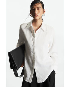 Regular-fit Linen Shirt White