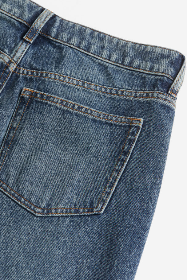 H&M Straight High Jeans Medium Denimblauw
