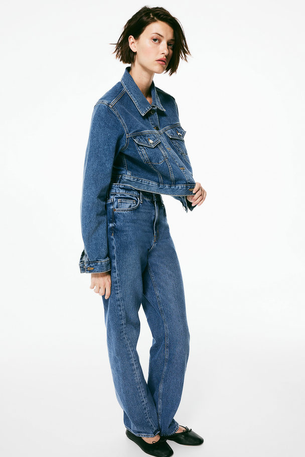H&M Straight High Jeans Denimblau