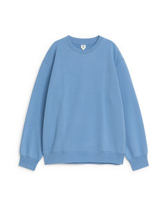 Lockeres Sweatshirt aus Frottee Blau