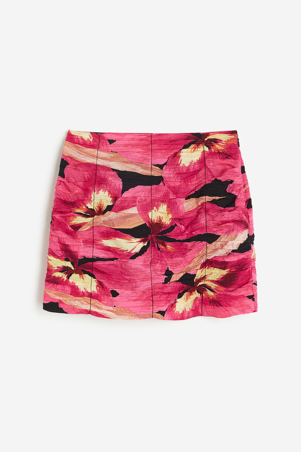 H&M Draped Mini Skirt Cerise/orchids