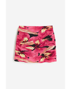 Draped Mini Skirt Cerise/orchids