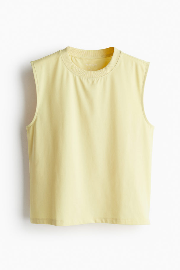 H&M Drymove™ Sports Vest Top Pale Yellow