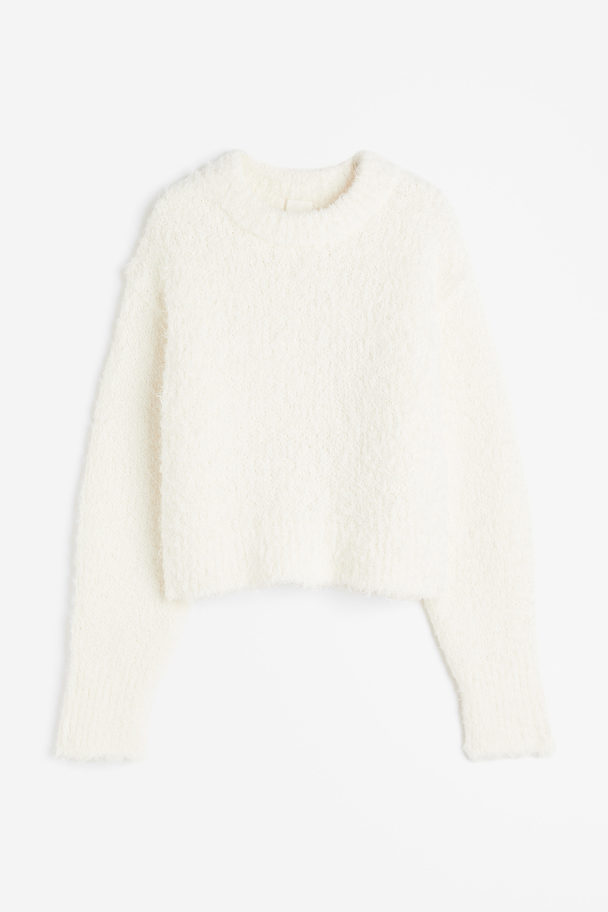 H&M Fluffy-knit Jumper White