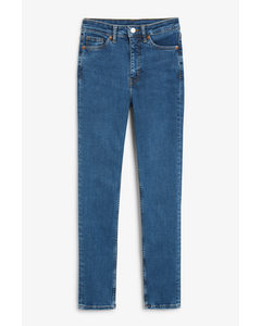 Hohe blaue Jeans Jin, flexible Passform Blau