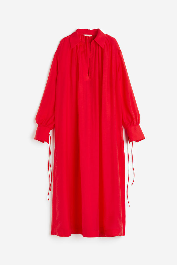 H&M Lyocell-blend Kaftan Dress Red