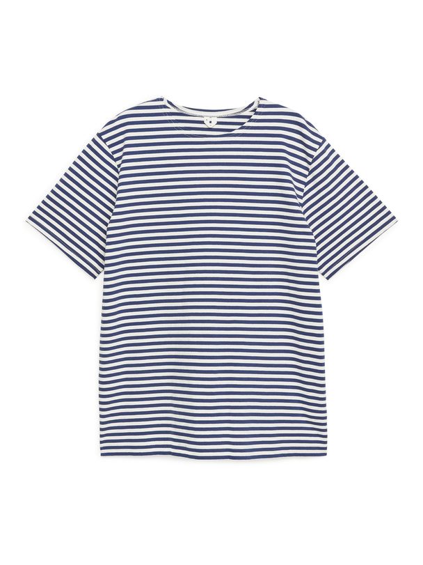 ARKET Zware Kwaliteit T-shirt Blauw/wit