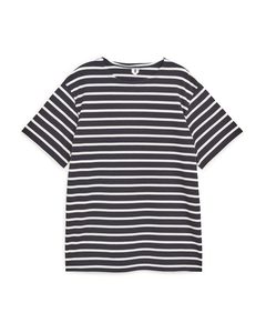 Zware Kwaliteit T-shirt Donkerblauw/offwhite