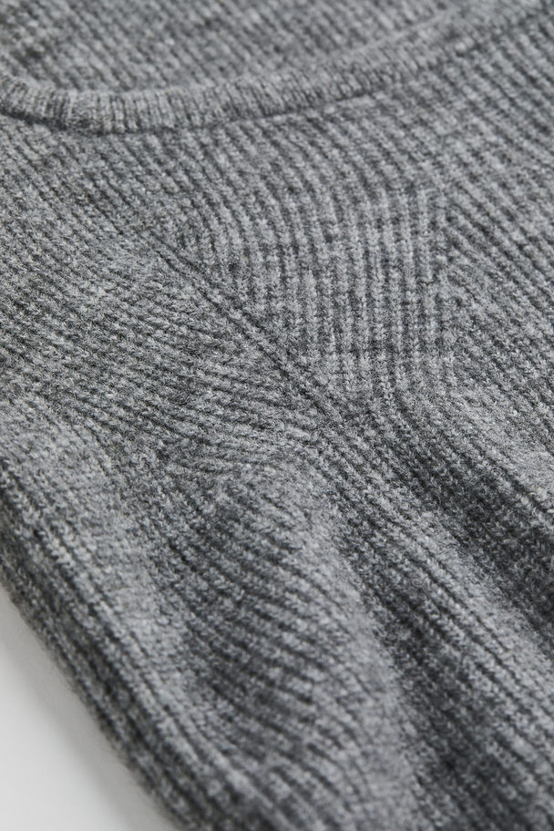 H&M Rib-knit Jumper Grey Marl
