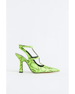 Snakeskin-patterned Court Shoes Green/snakeskin-patterned