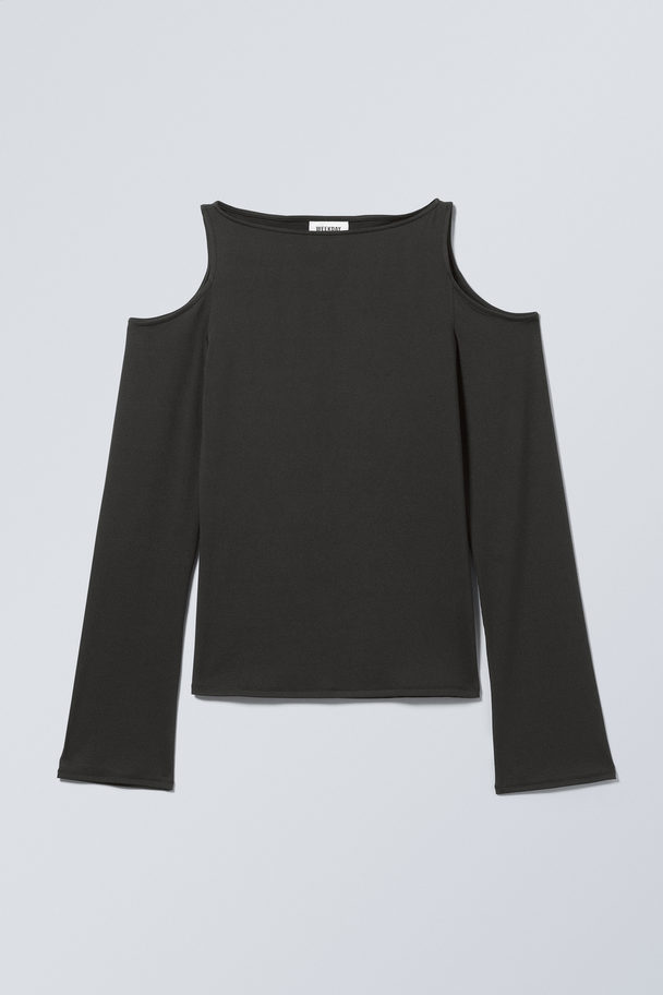 Weekday Remi Shoulder Cut Out Top Black