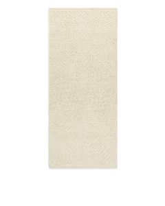 Texturierter Wollteppich, 80 x 180 cm Cremeweiß