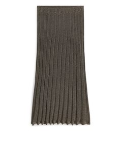Rib-knitted Glitter Skirt Dark Grey/silver