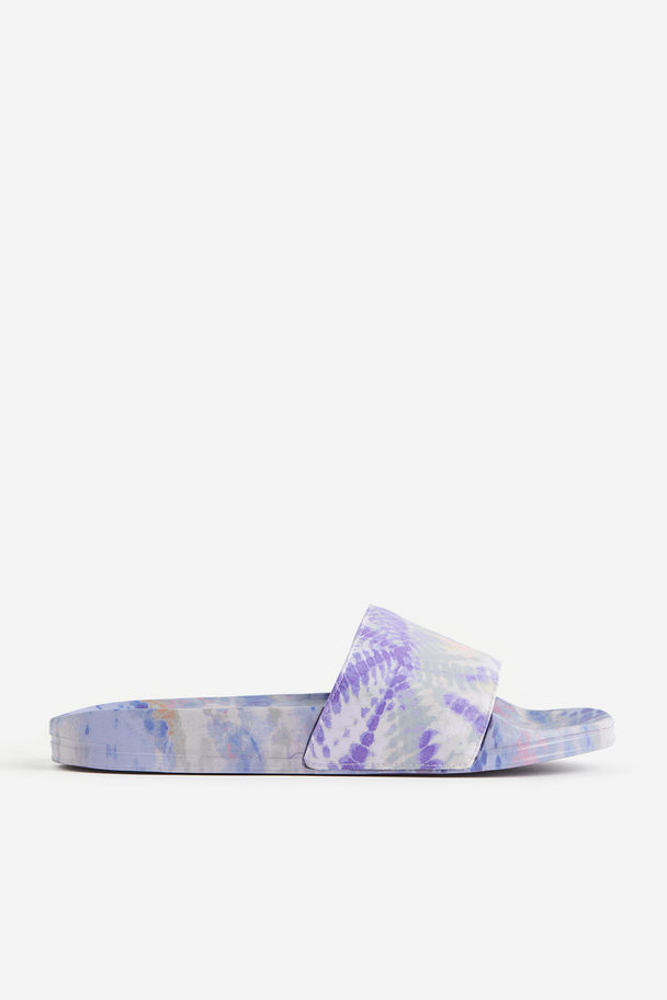 H&M Poolsandalen Lila/Batikmuster