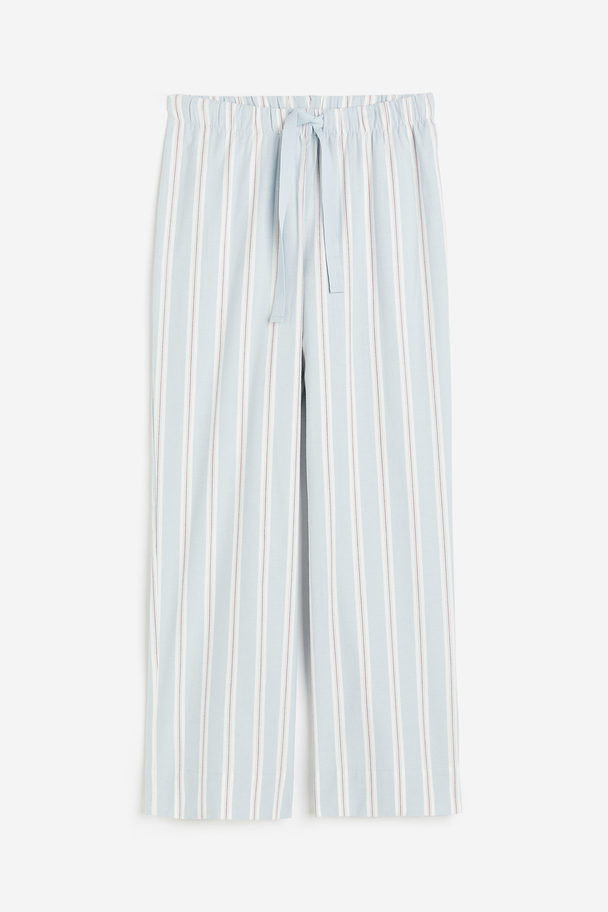 H&M Pyjamabroek Lichtblauw/rood Gestreept