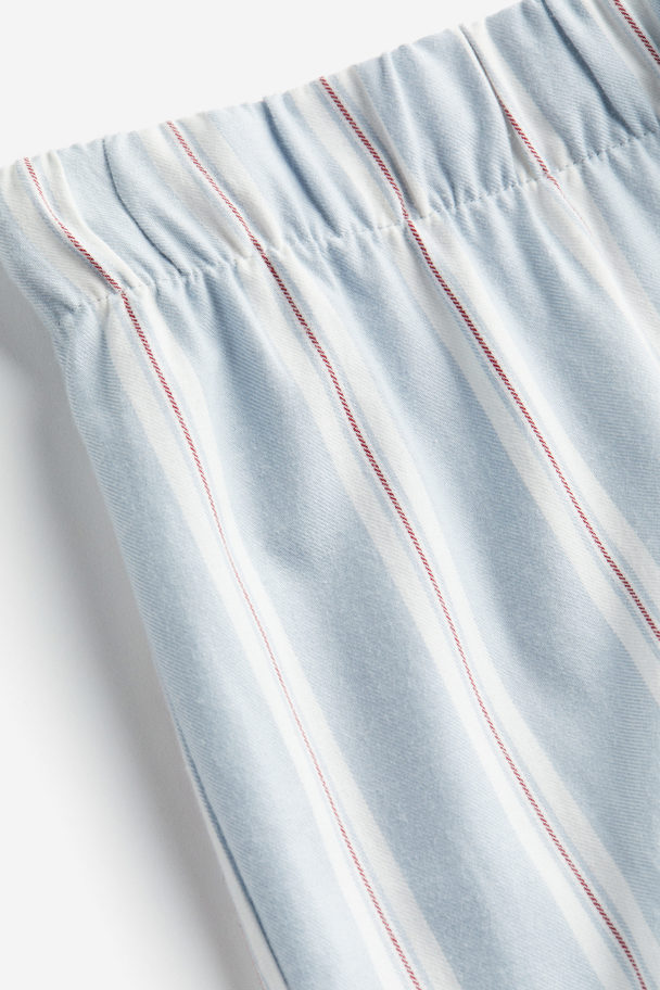 H&M Pyjamabroek Lichtblauw/rood Gestreept