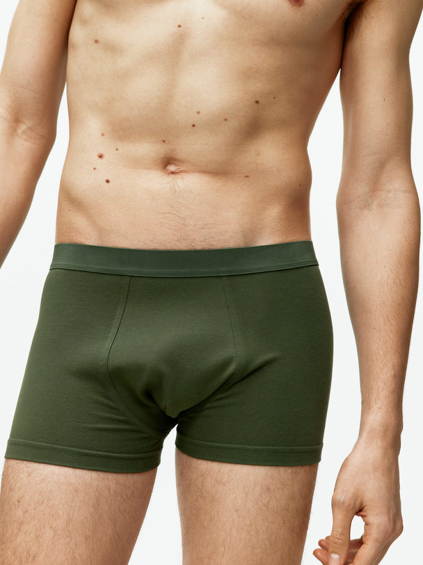 ARKET Jersey Trunks, Set Of 3 Dark Green