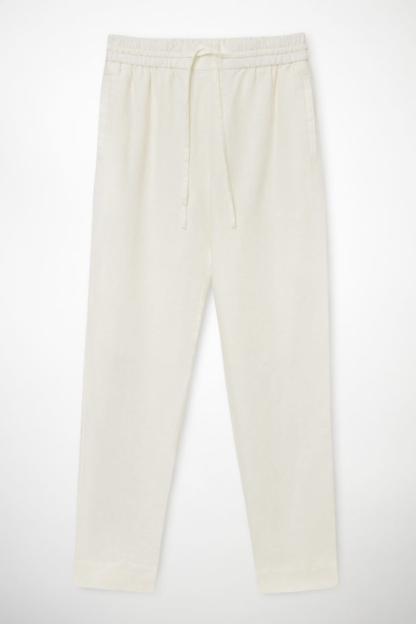 COS Linen Drawstring Trousers White
