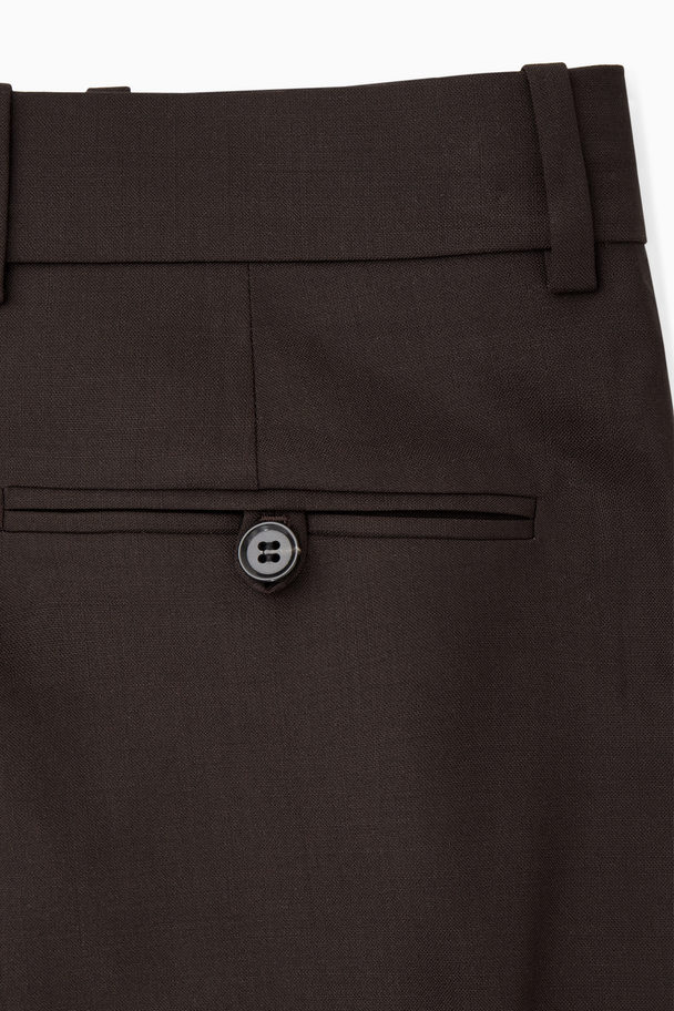 COS Low-rise Tailored Wool Trousers Dark Brown